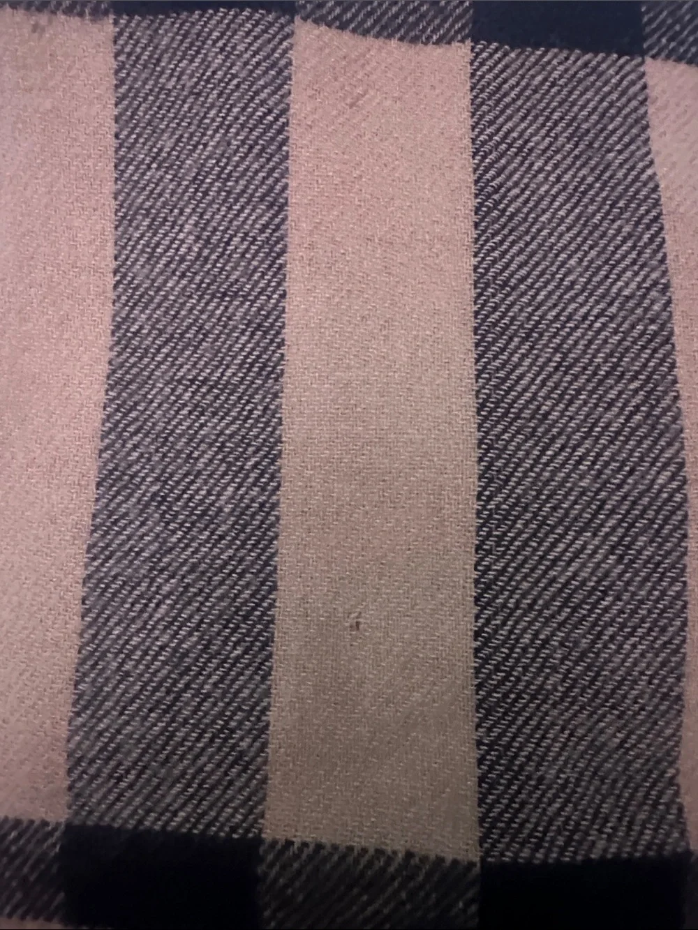 Burberry Tan and Black Check Wool Scarf with red interior